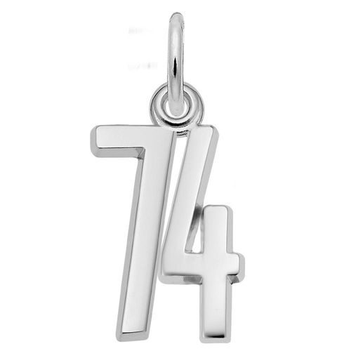 Number 74 Charm Sterling Silver -10-1762-74-ss
