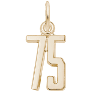 Number 75 Charm - 10K Gold - 10-1762-75