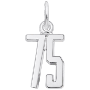 Number 75 Charm - Sterling Silver - 10-1762-75