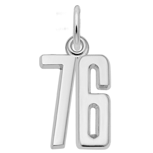Number 76 Charm Sterling Silver -10-1762-76-ss