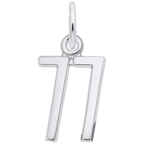 Number 77 Charm  - Sterling Silver  - 10-1762-77-SS
