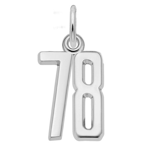 Number 78 Charm Sterling Silver -10-1762-78-ss