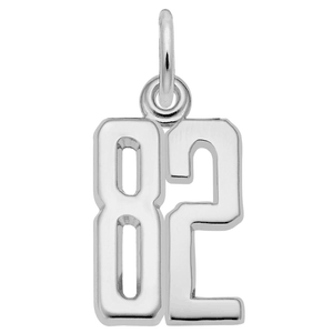 Number 82 Charm Sterling Silver -10-1762-82-ss