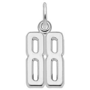Number 88 Charm Sterling Silver -10-1762-88-ss