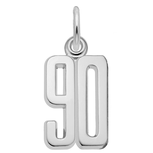 Number 90 Charm Sterling Silver -10-1762-90-ss