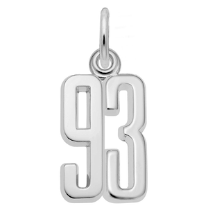 Number 93 Charm Sterling Silver -10-1762-93-ss