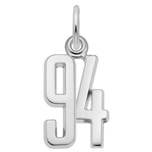 Number 94 Charm Sterling Silver -10-1762-94-ss