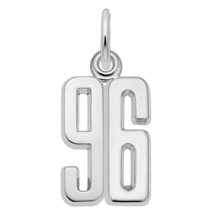 Number 96 Charm Sterling Silver -10-1762-96-ss