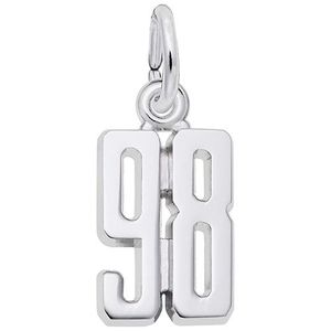 Number 98 Charm  - Sterling Silver  - 10-1762-98-SS