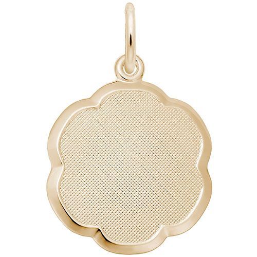 Blank Scalloped Disc Charm - 10K Gold  - 10-1330-0-10K