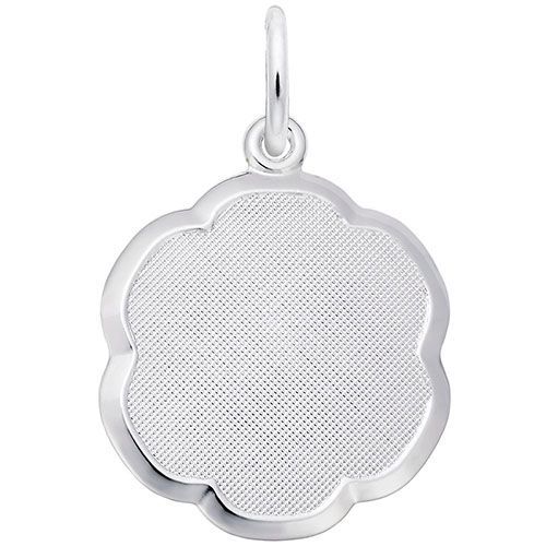 Blank Scalloped Disc Charm  - Sterling Silver  - 10-1330-0-SS