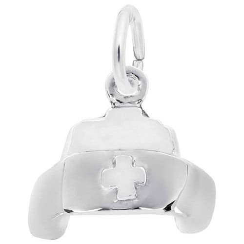 Nurse's Cap Charm 14K While Gold - 10-561-0-14KW