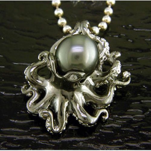 Octopus Pendant - Sterling Silver and 14K Gold  - SD-SGP660