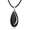 Onyx Almond Sweep Cord Pendant - Sterling Silver