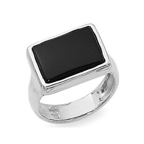 Onyx Ring - 14K White Gold Size 7 - 70880OXWG