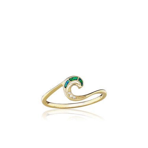 Opal Mini Wave Ring, Hawaiian Inspired  Ring, MWR-0027