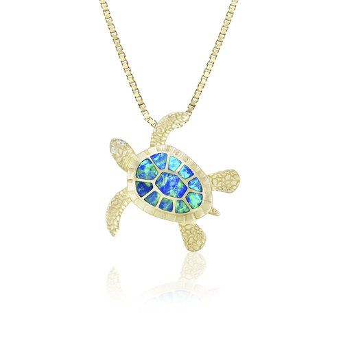 Opal Turtle Pendant 24mm, Hawaiian Inspired Pendant, STP-0033O
