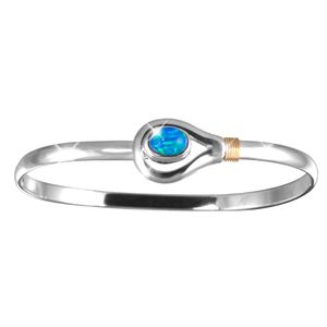Opal Unity Hook Bracelet - Sterling Silver 14K Gold 4mm 6 Inch