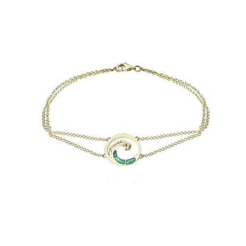 Opal Wave Bracelet 19mm, Hawaiian Inspired  Bracelet, WOB-0008