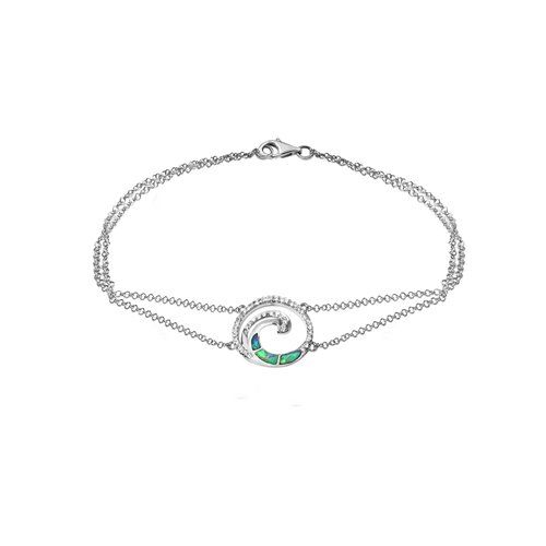 Opal Wave Deluxe Bracelet 15mm, Hawaiian Inspired Bracelet, WOB-0009/ WG