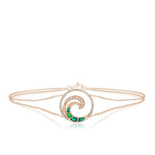 Opal Wave Deluxe Bracelet 19mm, Hawaiian Inspired  Bracelet, WOB-0010/ RG