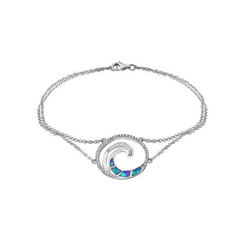 Opal Wave Deluxe Bracelet 19mm, Hawaiian Inspired  Bracelet, WOB-0010/ WG