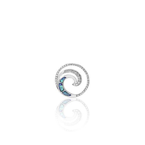 Opal Wave Deluxe Pendant 15mm, Hawaiian Inspired Pendant, WOP-0016/ WG