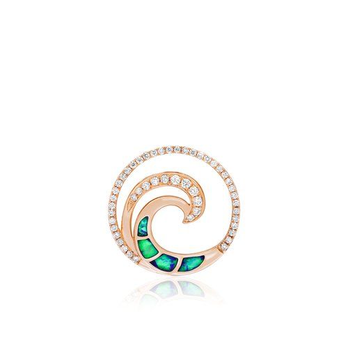 Opal Wave Deluxe Pendant 20mm, Hawaiian Inspired  Pendant, WOP-0017/ RG