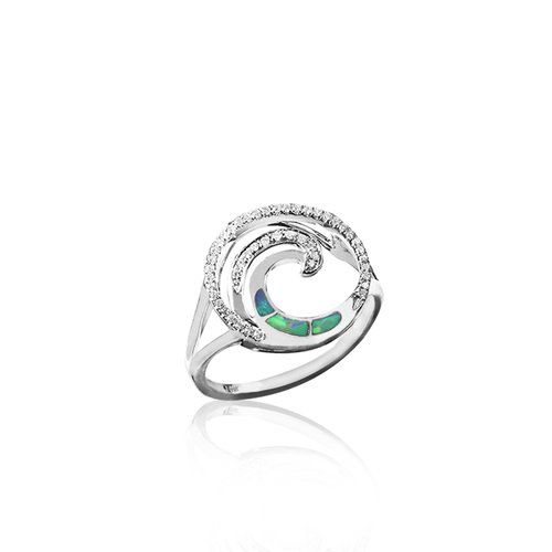 Opal Wave Deluxe Ring 15mm, Hawaiian Inspired  Ring, WOR-0011/ WG