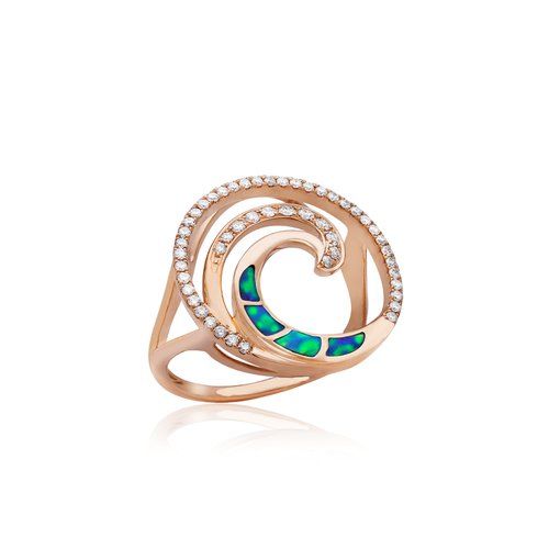Opal Wave Deluxe Ring 19mm, Hawaiian Inspired Ring, WOR-0012/ RG