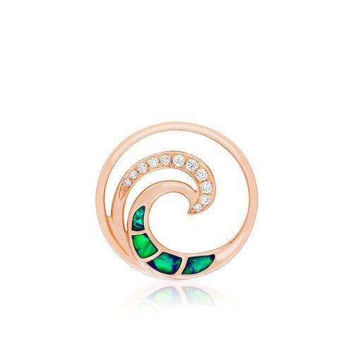 Opal Wave Pendant 15mm, Hawaiian Inspired Pendant, WOP-0013/ RG