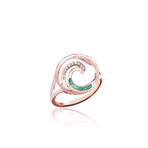 Opal Wave Ring 15mm, Hawaiian Inspired Ring, WOR-0009/ RG