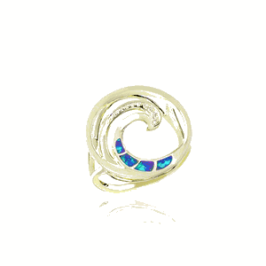 Opal Wave Ring 19mm, Hawaiian Inspired  Ring, WOR-0010