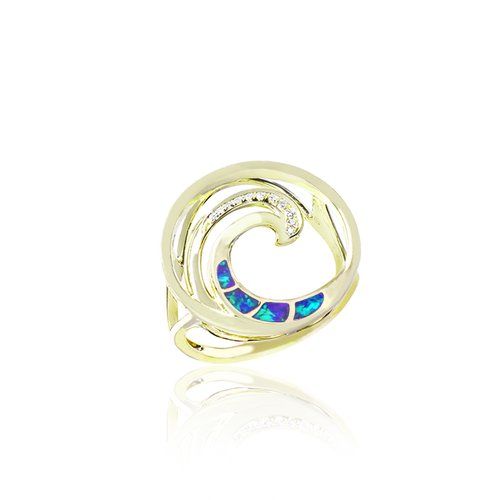 Opal Wave Ring 19mm, Hawaiian Inspired  Ring, WOR-0010