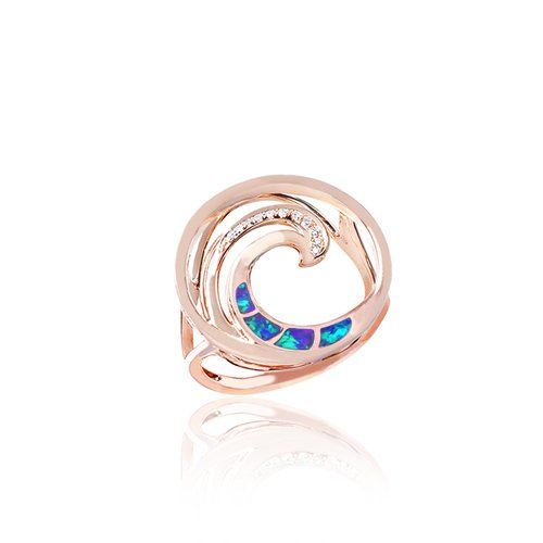Opal Wave Ring 19mm, Hawaiian Inspired  Ring, WOR-0010/ RG