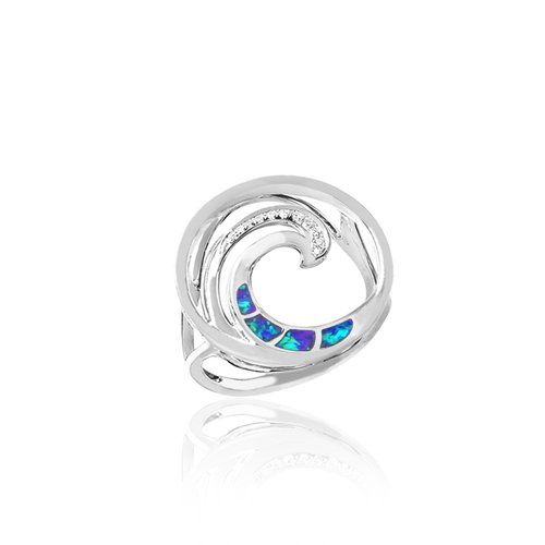 Opal Wave Ring 19mm, Hawaiian Inspired  Ring, WOR-0010/ WG