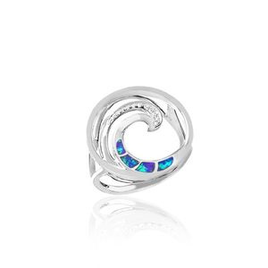 Opal Wave Ring 19mm, Hawaiian Inspired  Ring, WOR-0010/ WG