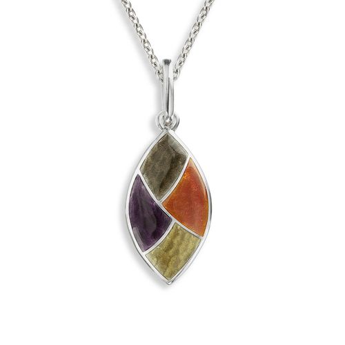 Orange Marquise Necklace, Sterling Silver - NN0554B