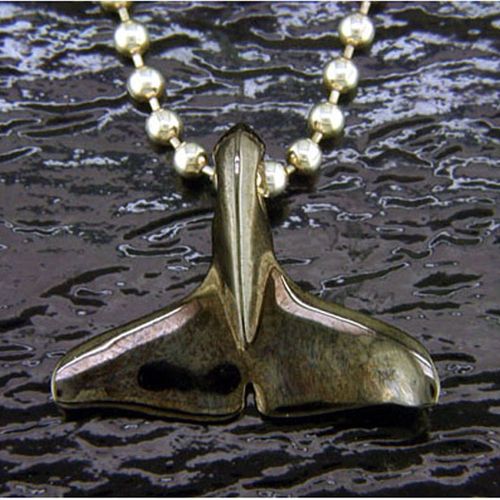 Orca Whale Tail Pendant - Sterling Silver and 14K Gold  - SD-SGP027
