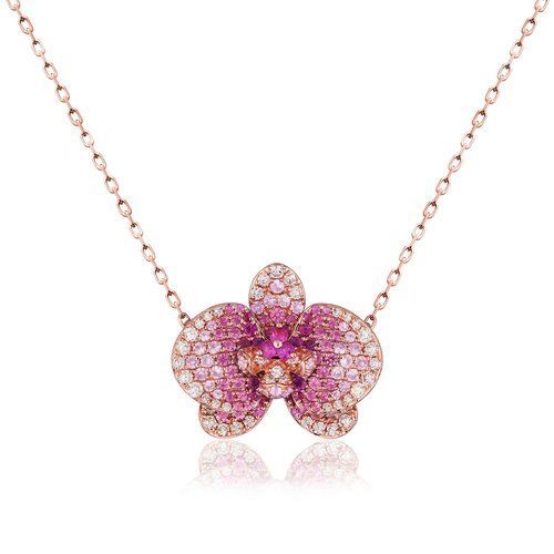 Orchid Necklace, Hawaiian Inspired Necklace, FON- 37816