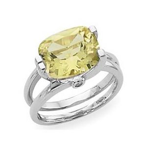 Oro Verde & Diamond Ring - 14K White Gold Size 7