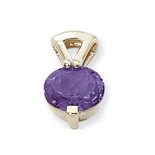 Oval Amethyst Pendant - 14K Yellow Gold - 80370AM