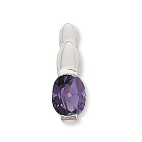 Oval Amethyst Pendant - Sterling Silver - 80378AM-SS