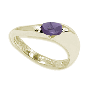 Oval Amethyst Ring - 14K Yellow Gold Size 7 - 70387AM