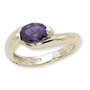Oval Amethyst Ring - 14K Yellow Gold Size 7 - 70833AM