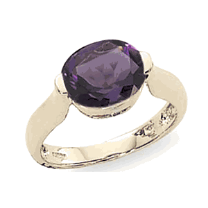 Oval Amethyst Ring - 14K Yellow Gold Size 7 - 70884AM