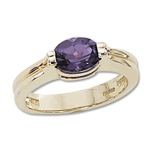Oval Amethyst Ring - 14K Yellow Gold Size 7 - 70639AM