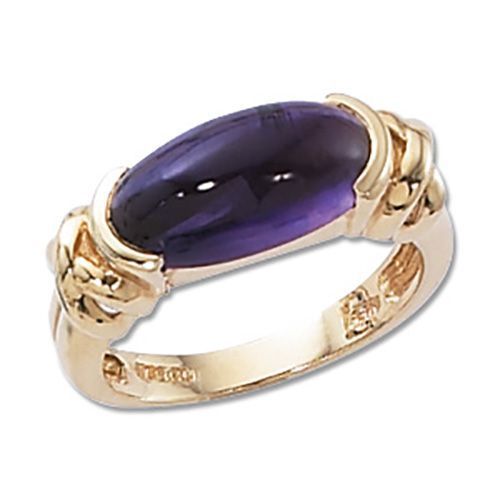 Oval Amethyst Ring - 14K Yellow Gold Size 7 - 70146AM