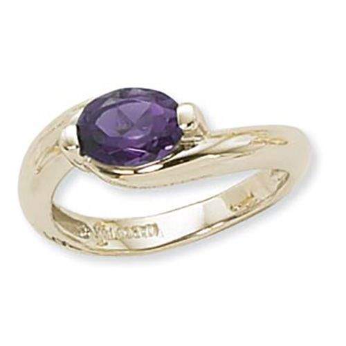 Oval Amethyst Ring - 14K Yellow Gold Size 7 - 70833AM