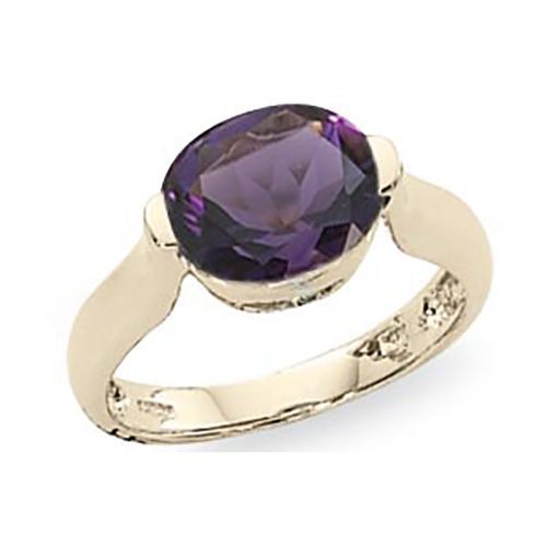 Oval Amethyst Ring - 14K Yellow Gold Size 7 - 70884AM